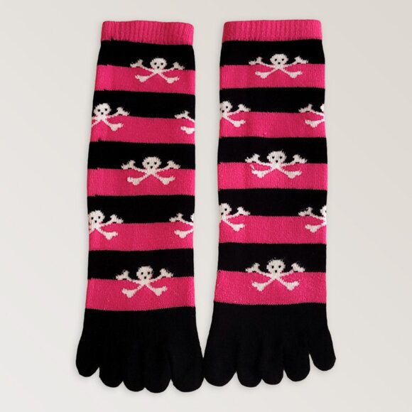 Colorful Stripped Toe Socks, Funky Funny Y2K Socks, Set of 3 - Picture 3 of 5